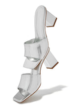 Load image into Gallery viewer, Valentine Block Heel Mules - Silver