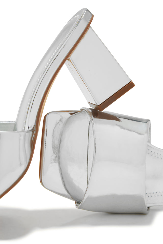 Load image into Gallery viewer, Valentine Block Heel Mules - Silver