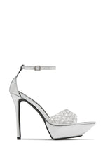 Load image into Gallery viewer, Silver Platform Heels