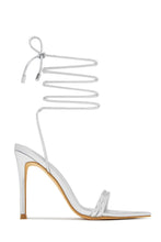 Load image into Gallery viewer, Silver-Tone Lace Up Single Sole High Heels