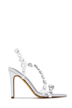 Load image into Gallery viewer, Kiah Embellished Slingback Heels - Silver