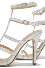 Load image into Gallery viewer, Luxury Essentials Caged Strap High Heels - Silver