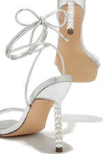 Load image into Gallery viewer, Metallic Silver Embellished Heels