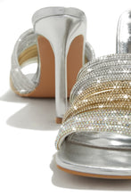Load image into Gallery viewer, Feeling Myself Embellished High Heel Mules - Silver