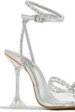 Load image into Gallery viewer, Silver-Tone Rhinestone Heels