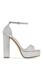 Load image into Gallery viewer, Party Up Platform Block High Heels - Silver