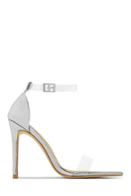 Load image into Gallery viewer, Love Me Better Clear Strap High Heels - Silver