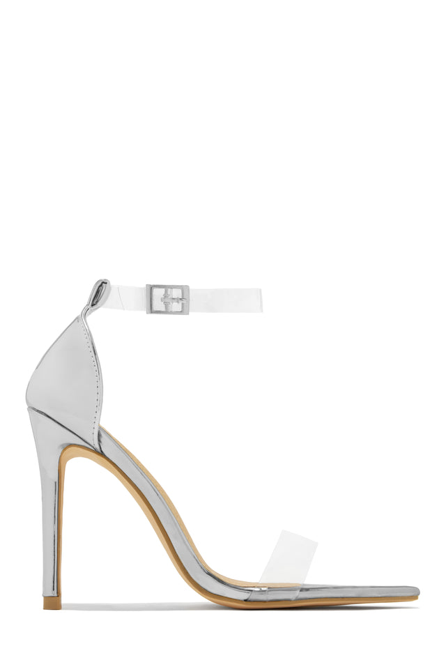Load image into Gallery viewer, Love Me Better Clear Strap High Heels - Silver