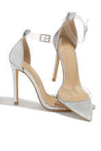 Load image into Gallery viewer, Love Me Better Clear Strap High Heels - Silver