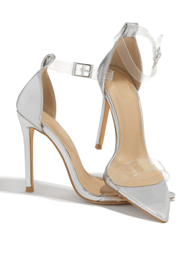 Load image into Gallery viewer, Love Me Better Clear Strap High Heels - Silver