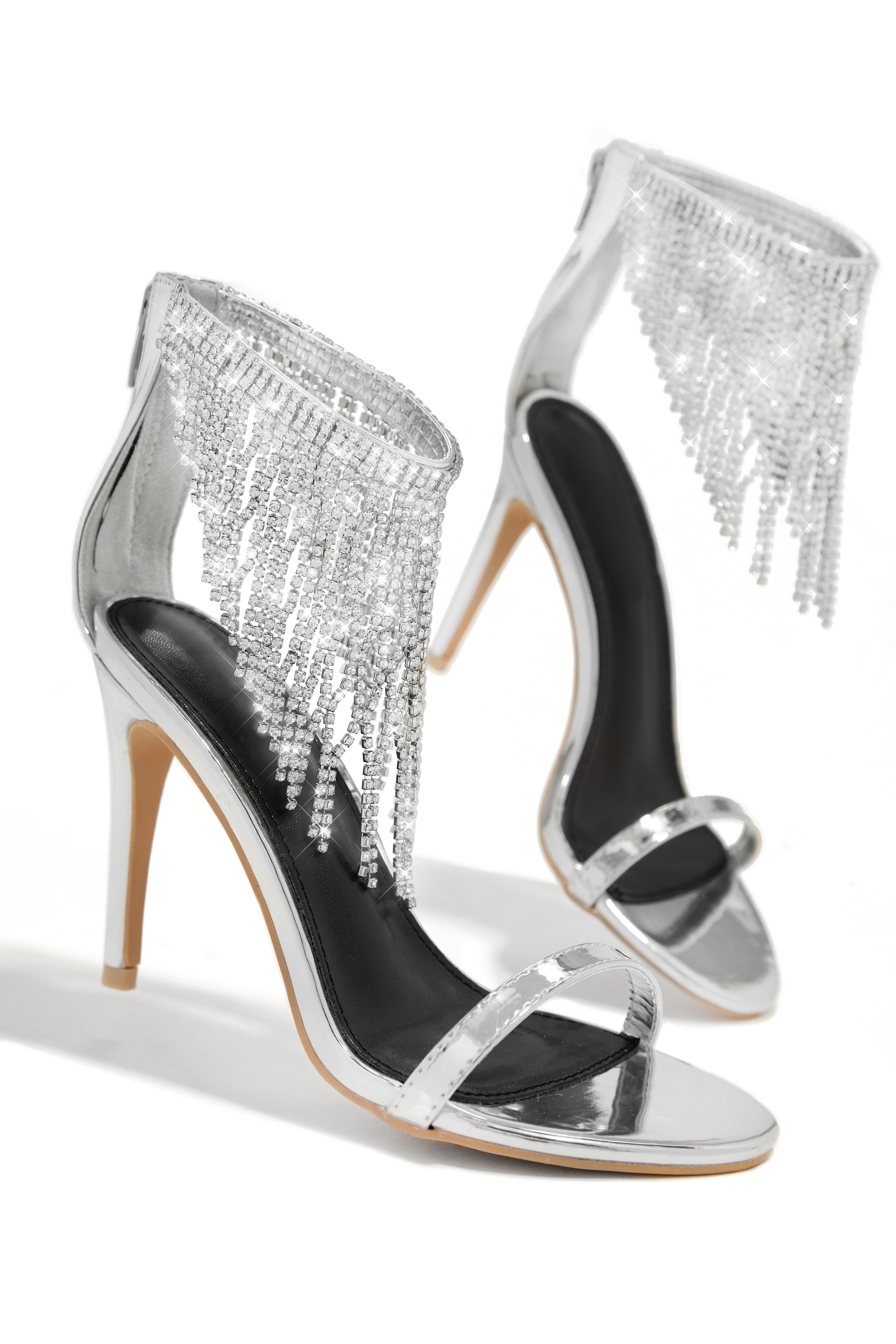 missguided silver heels