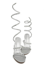 Load image into Gallery viewer, Sushmita Embellished Around The Ankle Coil Heels - Silver