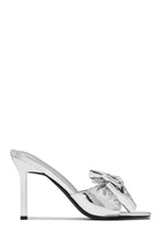 Load image into Gallery viewer, Silver-Tone Mule Heels