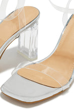 Load image into Gallery viewer, Simply Yours Clear Ankle Strap Heels - Silver