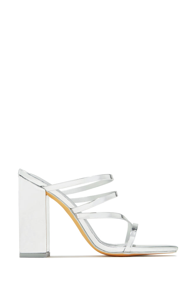 Load image into Gallery viewer, Jaziel Block Heel Mules - Silver