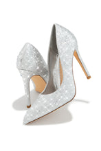 Load image into Gallery viewer, Kelly Embellished High Heel Pumps - Silver