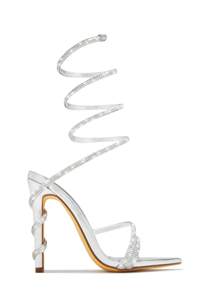 Load image into Gallery viewer, Andria Embellished Around The Ankle Coil Heels - Pink