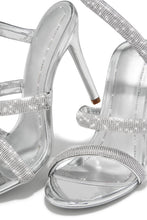 Load image into Gallery viewer, Gianna Embellished Around The Ankle Coil Heels - Silver