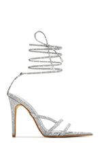 Load image into Gallery viewer, Lace Up Bridal Heels