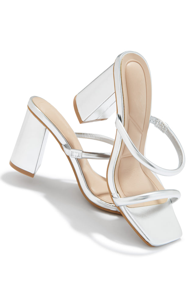 Load image into Gallery viewer, Jenna Block Heel Mules - Silver