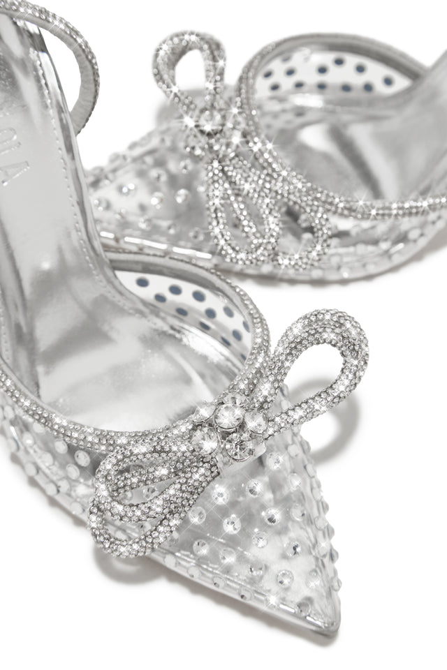 Load image into Gallery viewer, Elina Embellished Ankle Strap Pumps - Silver