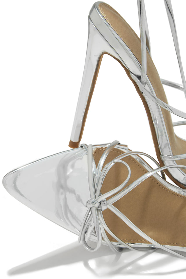 Load image into Gallery viewer, Metallic Silver Heel