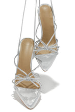 Load image into Gallery viewer, Silver Pointed Toe Heel
