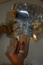 Load image into Gallery viewer, Women Holding Silver-Tone Sandals