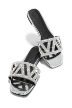 Load image into Gallery viewer, Silver-Tone Rhinestone Sandals