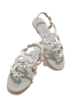 Load image into Gallery viewer, Silver-Tone Snake Embellished Sandals