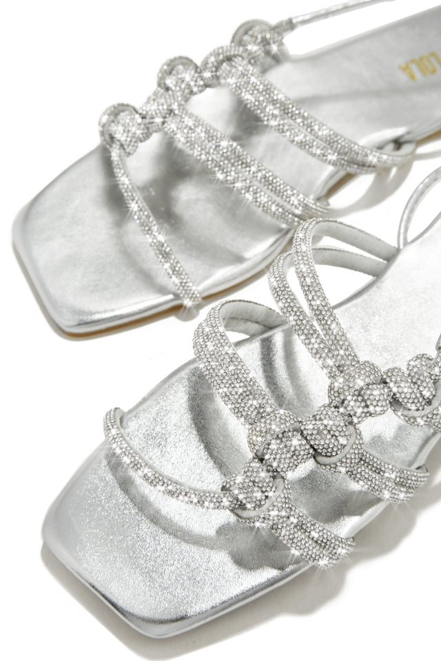 Load image into Gallery viewer, Ibiza Nights Embellished Lace Up Sandals - Silver