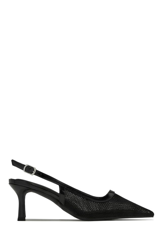 Load image into Gallery viewer, Chloey Slingback Mid Heel Pumps - Black