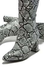 Load image into Gallery viewer, Fine Time Block Heel Knee High Boots - Snake