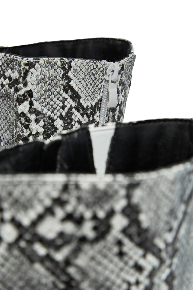 Load image into Gallery viewer, Fine Time Block Heel Knee High Boots - Snake