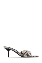 Load image into Gallery viewer, Myra Mid Heel Mules - Snake