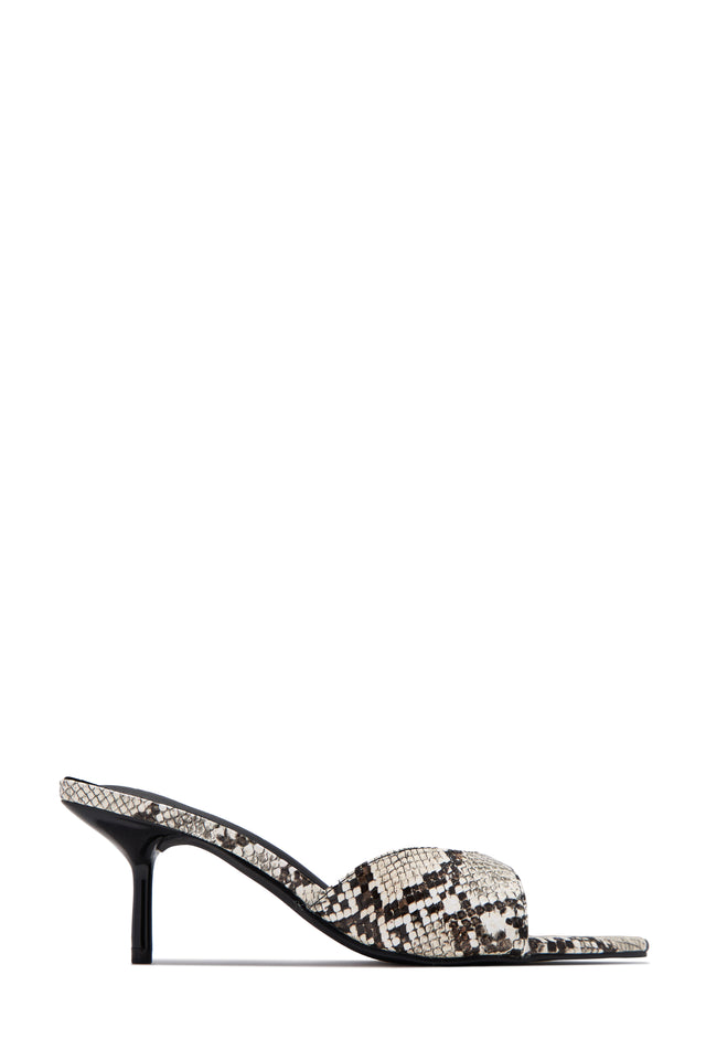Load image into Gallery viewer, Myra Mid Heel Mules - Snake