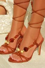 Load image into Gallery viewer, Solano Lace Up Mid Heels - Tan