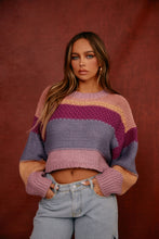 Load image into Gallery viewer, Purple Crop Sweater