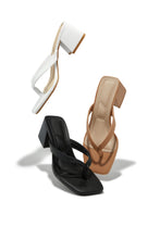 Load image into Gallery viewer, Talia Block Heel Mules - Nude