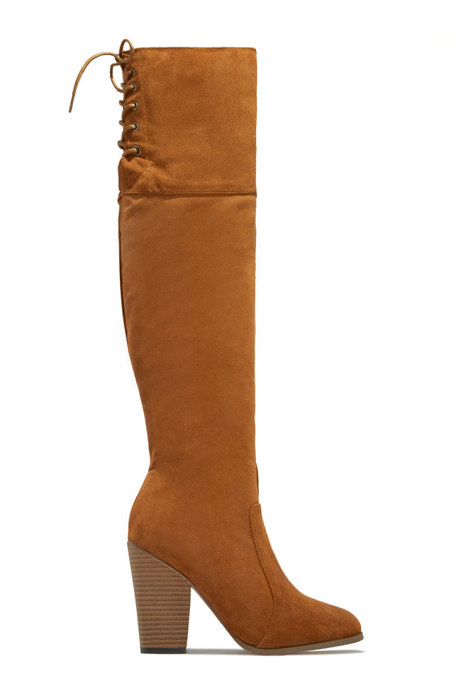 Load image into Gallery viewer, Roadie Over The Knee Block Heel Boots - Tan
