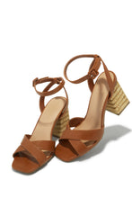 Load image into Gallery viewer, Punta Cana Block Heels - Chestnut