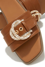 Load image into Gallery viewer, Tan Embellished Open Toe Sandals