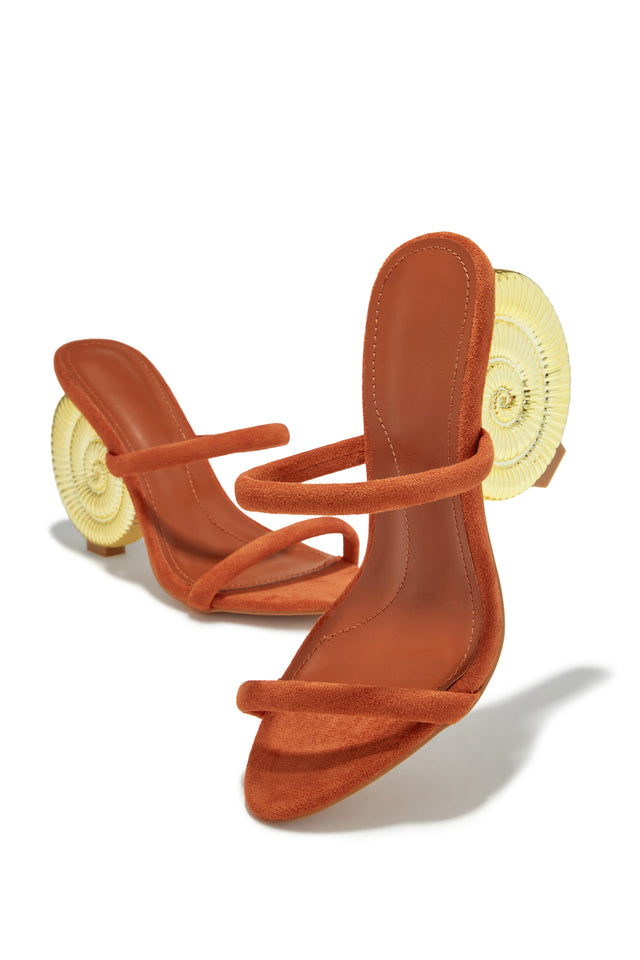 Load image into Gallery viewer, Sunset Waves Sea Shell Mule Heels - Tan