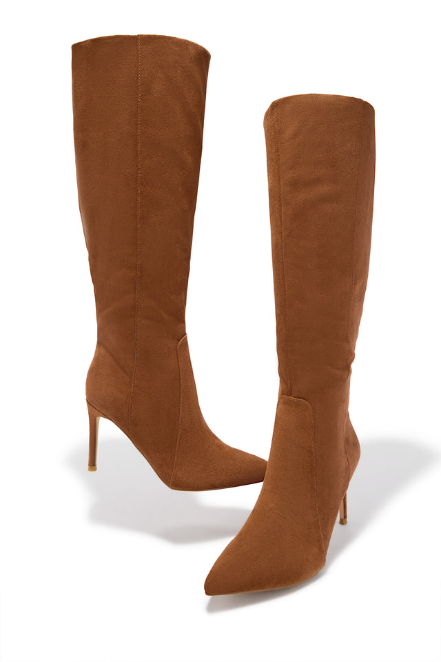 Load image into Gallery viewer, Daniella Below The Knee Heel Boots - Chestnut