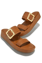 Load image into Gallery viewer, Vacay Calling Slip On Platform Sandals - Tan