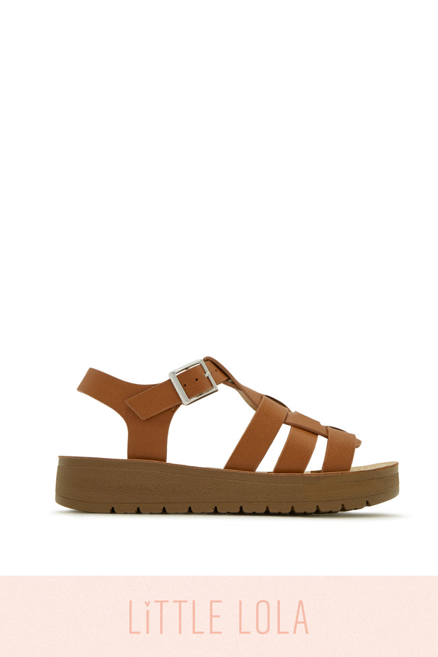 Load image into Gallery viewer, Summer Vacation Kids Flat Sandals - Tan