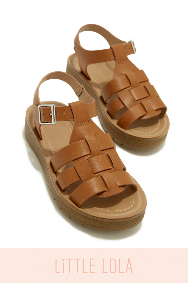Load image into Gallery viewer, Summer Vacation Kids Flat Sandals - Tan