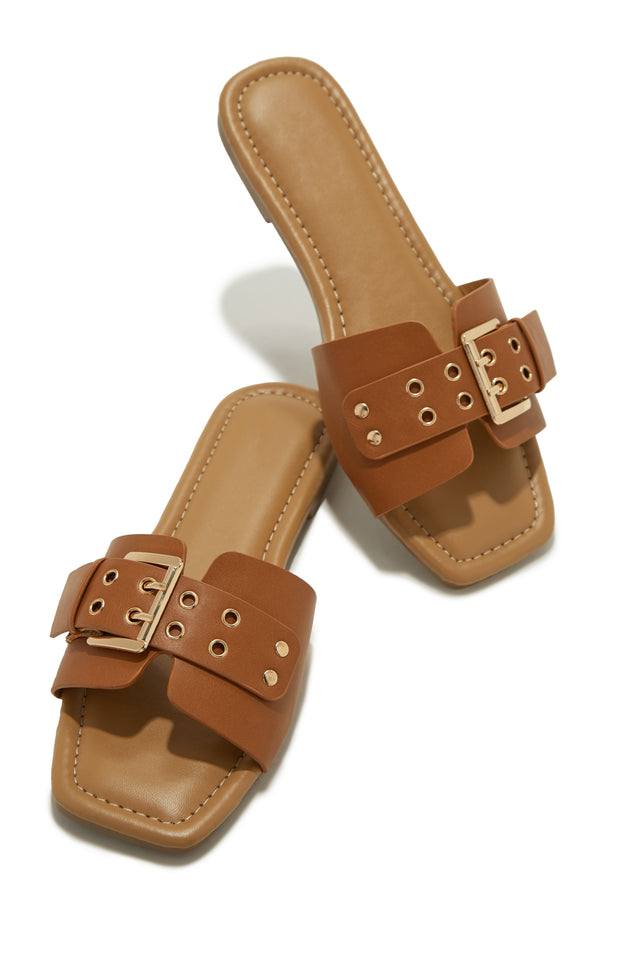 Load image into Gallery viewer, Italian Streets Flat Slip On Sandals - Black