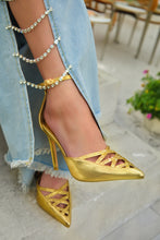 Load image into Gallery viewer, Tanalee Embellished High Heel Pumps - Gold