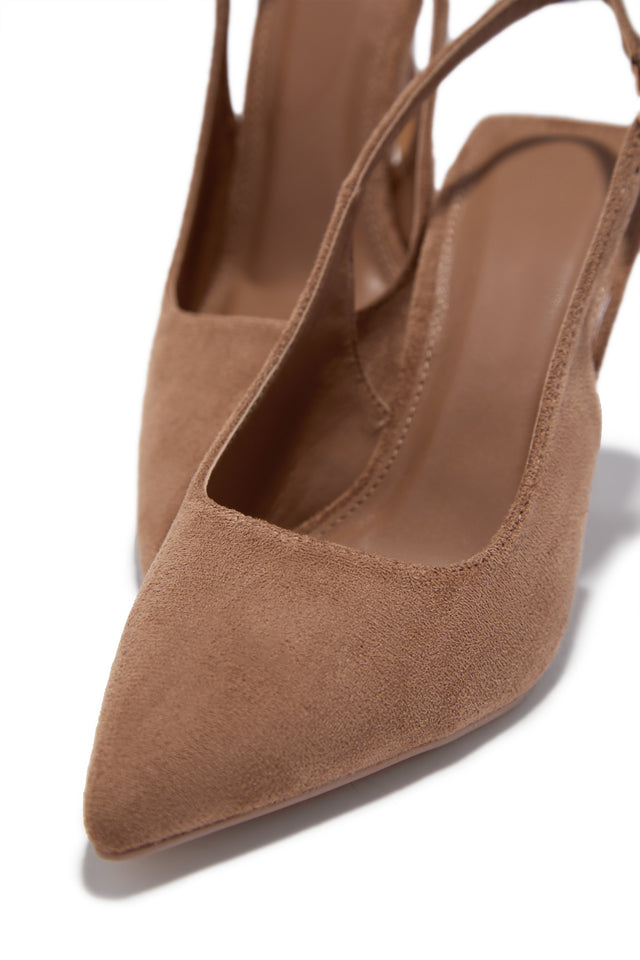 Load image into Gallery viewer, Carianna Faux Suede Slingback Pumps - Taupe